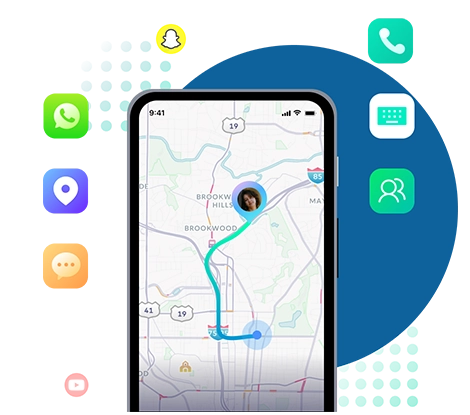 SpyX tracking SMS, calls, locations, social medias, etc. of an Android phone